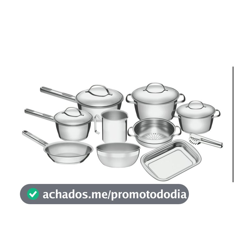 Jogo de Panelas Tramontina Aço Inox Allegra 10 Peças Fundo Triplo Com Pegador de Massa