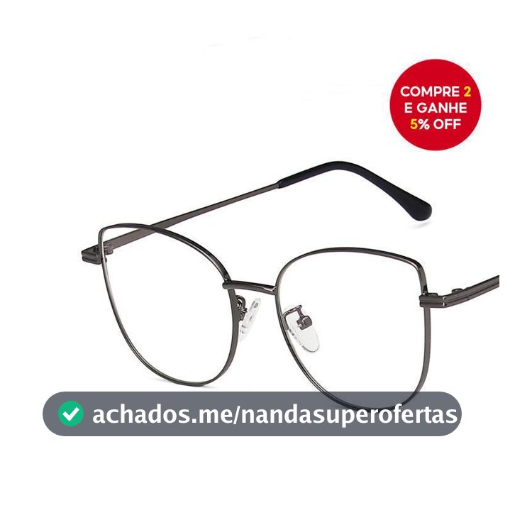 Óculos de luz azul anti-reflexo estilo gato para mulheres - Armação metálica chique para o dia a dia e escritório.