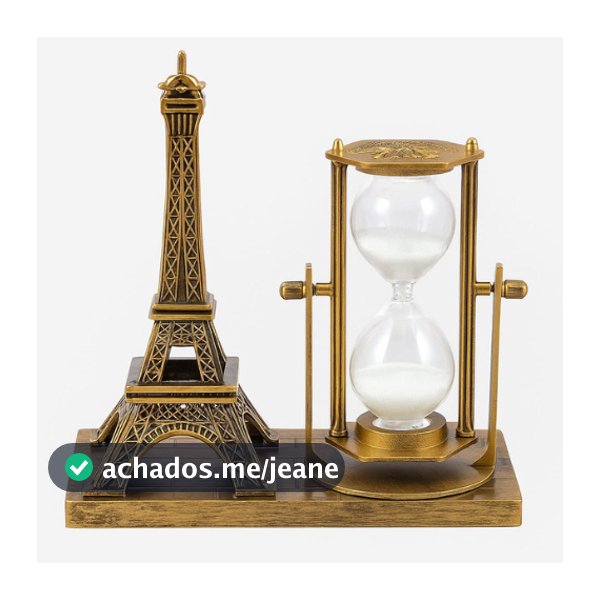 Decoração Torre Eiffel com Ampulheta de Areia Luxo | Enfeite Sofisticada Para Escritório e Sala