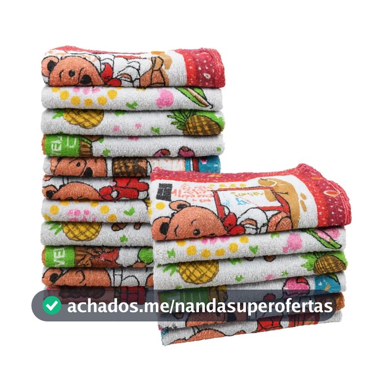 Kit 5 ou 10 Pano de Prato Felpudo Atoalhado Algodão 41x64cm Pano Copa Cozinha Estampado