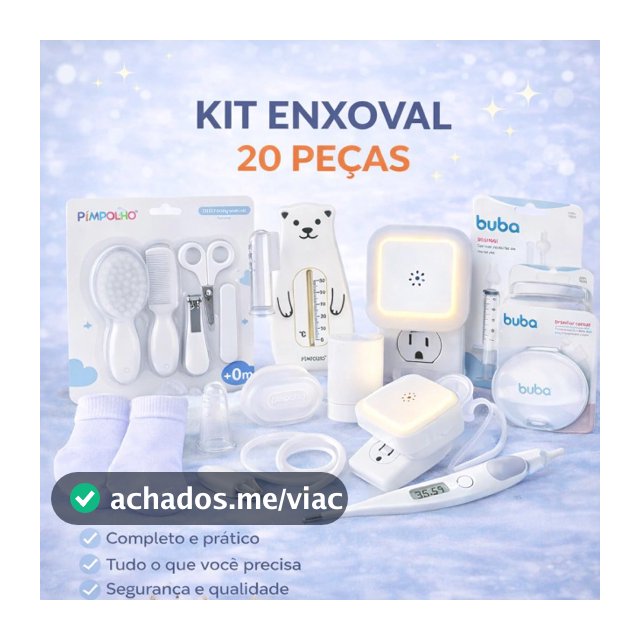Kit Enxoval Bebê 20 Peças Completo Higiene e Cuidados Recém-Nascido
