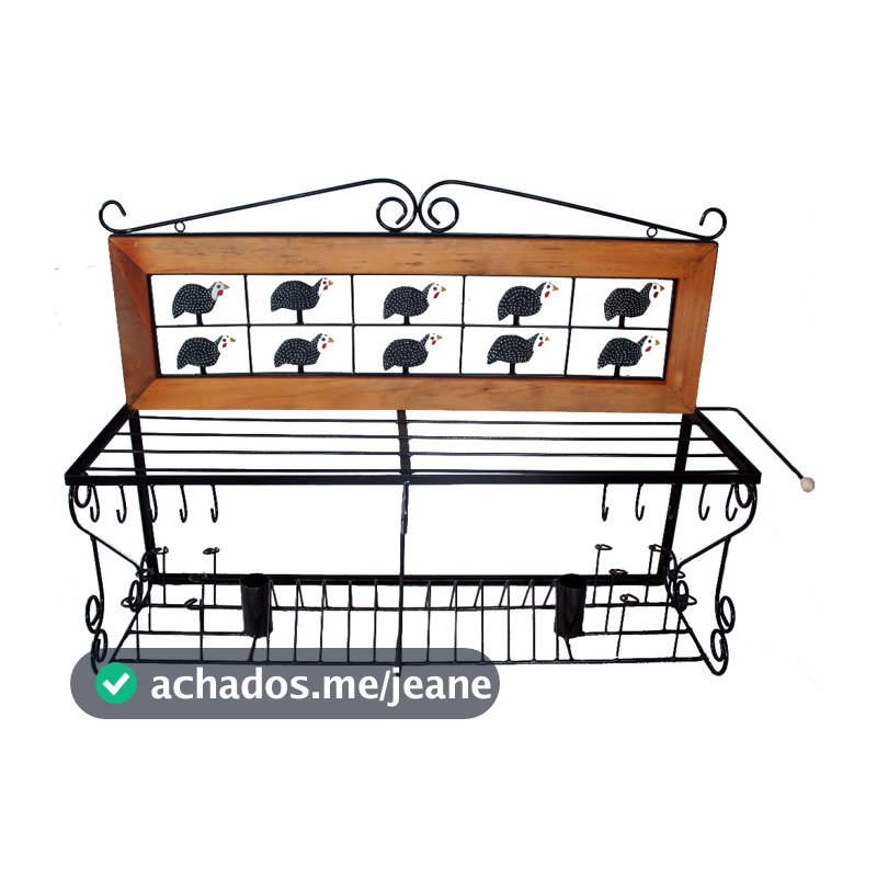 Paneleiro Escorredor De Louças E Talheres Ferro E Madeira 1 Metro Comprimento
