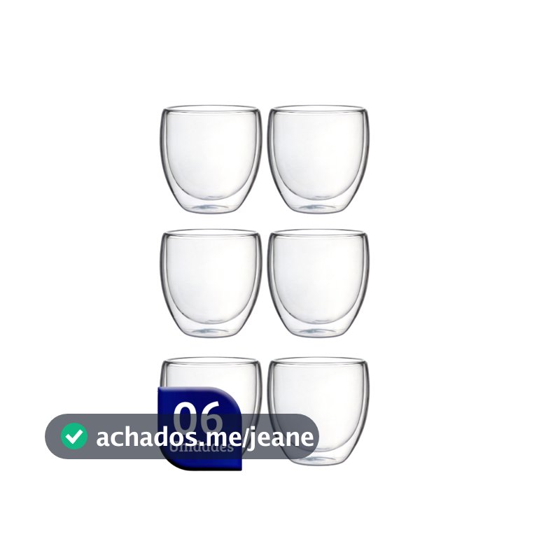 Kit 06 Copos de Vidro Borossilicato 80ml Nobre