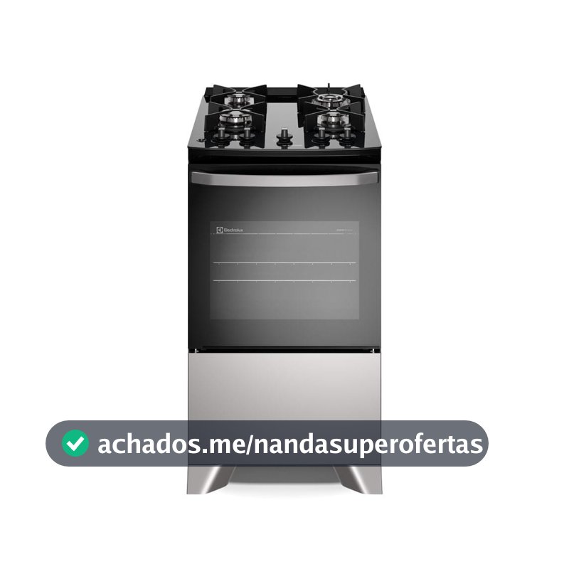 Fogão 4 bocas Electrolux Cinza Efficient Mesa Vidro, Tripla Chama e PerfectCook (FE4GG)