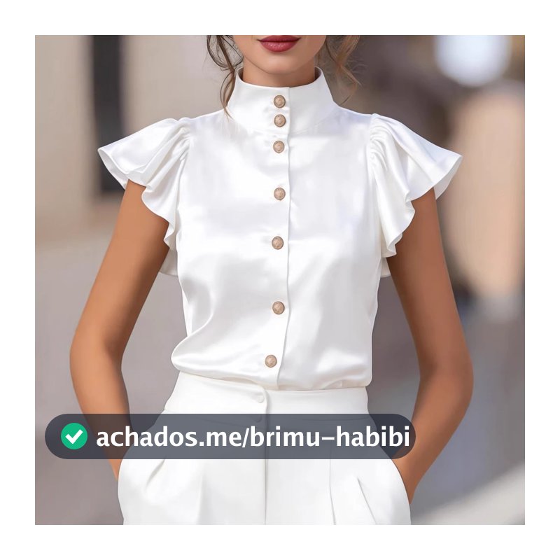 Feminino Branco Cetim Gola Plissado Manga Camisas E Blusas Moda Elegante Escritório Senhoras Deslocamento Blusa Topos Ro