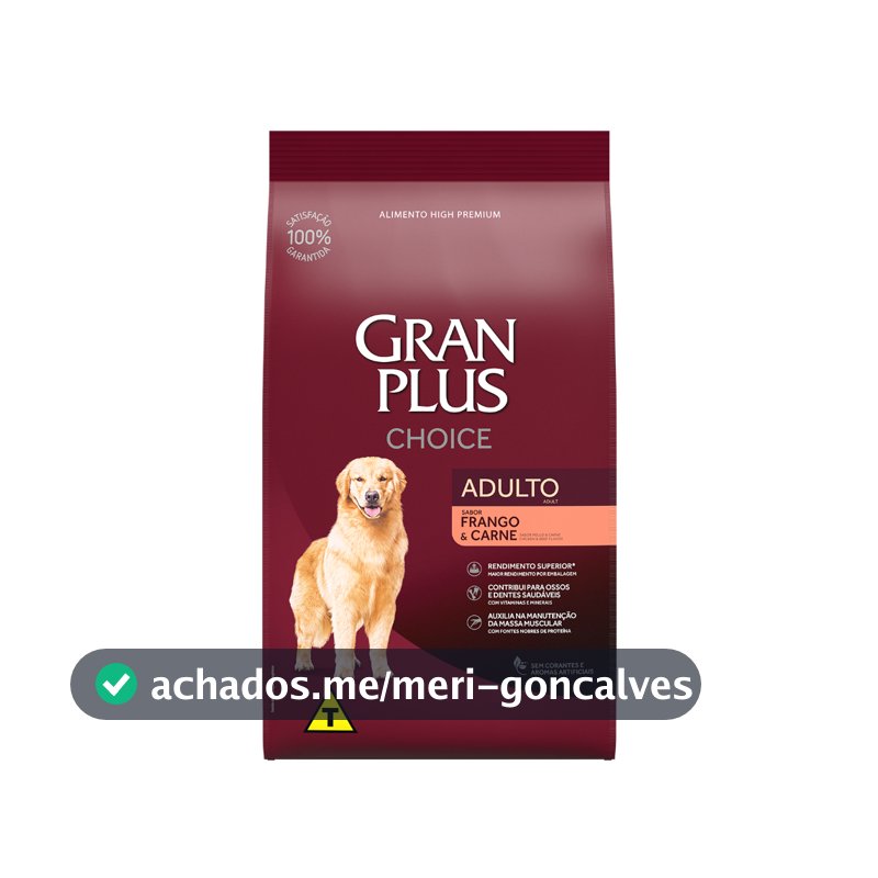 Ração Gran Plus Cães Choice Adultos Frango e Carne - 10,1kg