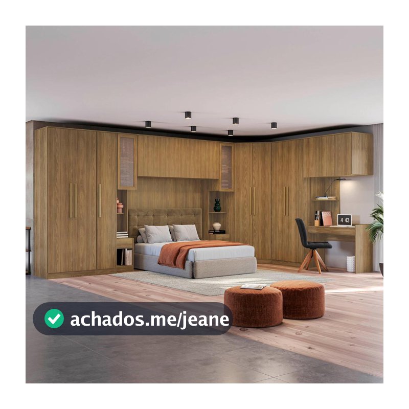 Quarto Modulado Kappesberg Adapt Nogueira 12 Peças 470cm x 290cm