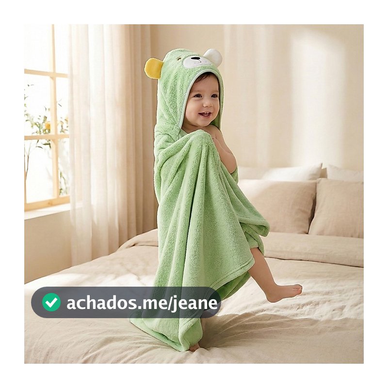 🔥Toalha De Banho Bebê Capuz Roupão Infantil Recém Nascido Criança Bichinho Bordado Absorvente 80 x 80cm