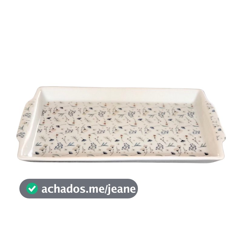 Bandeja Travessa refratária - Porcelana Decorada (CxLxA) 30cm x 17cm x 2,5cm (2)