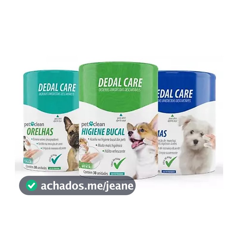 Dedeiras Higiênicas Descartáveis Dedal Care Cuidado Bucal, Limpa Orelhas e Limpa Lágrimas Cães e Gatos 30UNI - Pet Clean