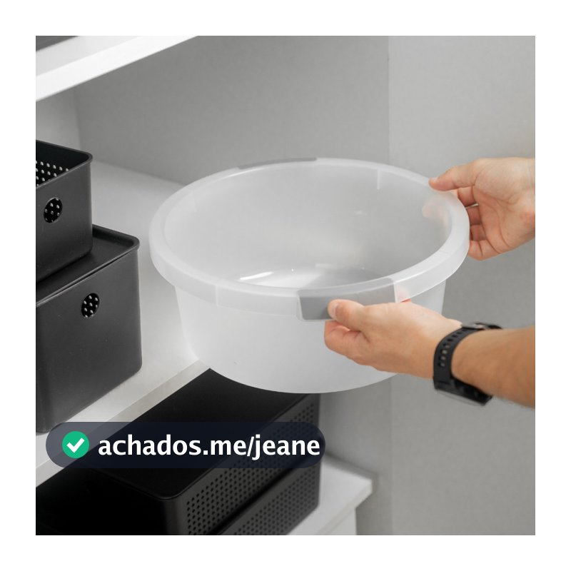 Bacia C/ Alça 5 Litros Resistente Lavagem Molho Roupas Organização Lavanderia