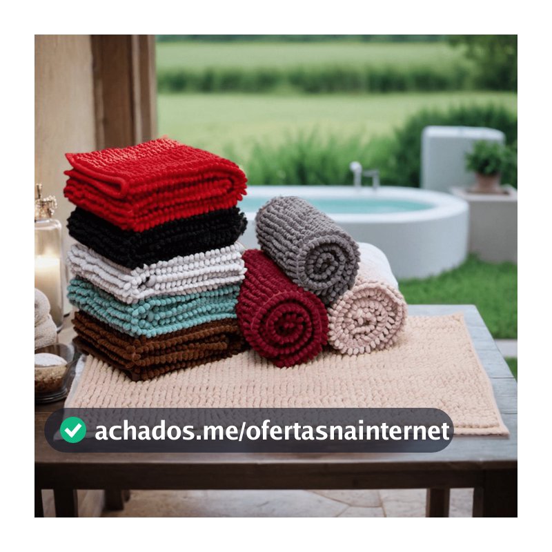 Tapete Banheiro Microfibra 40x60 Grande Antiderrapante Box Bolinha Macarrão Várias Cores Kits
