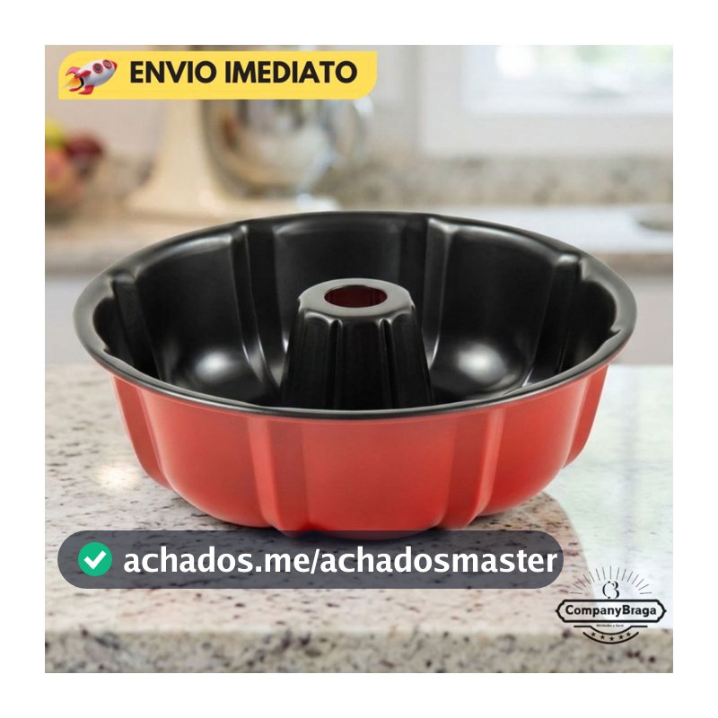 Forma De Bolo Antiaderente vermelha Forma De Pudim Antiaderente Vermelha