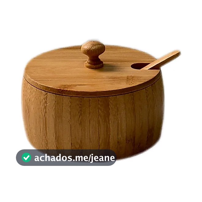 Porta Temperos/farinheiro De Bambu C/ Colher 12x6 Cm
