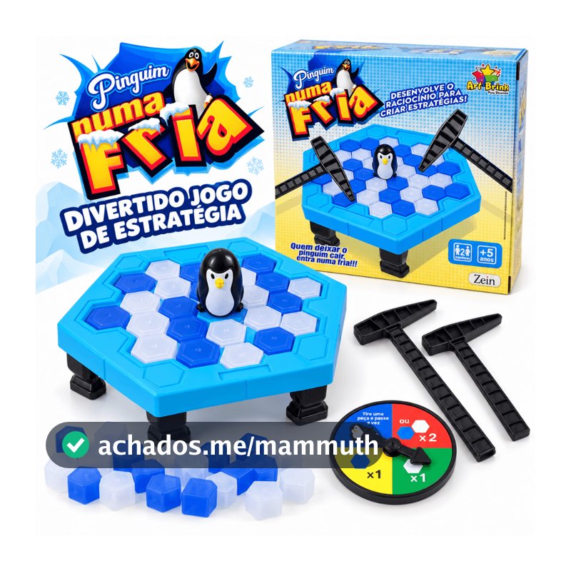 Jogo Martelo Quebra Gelo Pinguim Blocos Brinquedo Interativo Grande Diversão