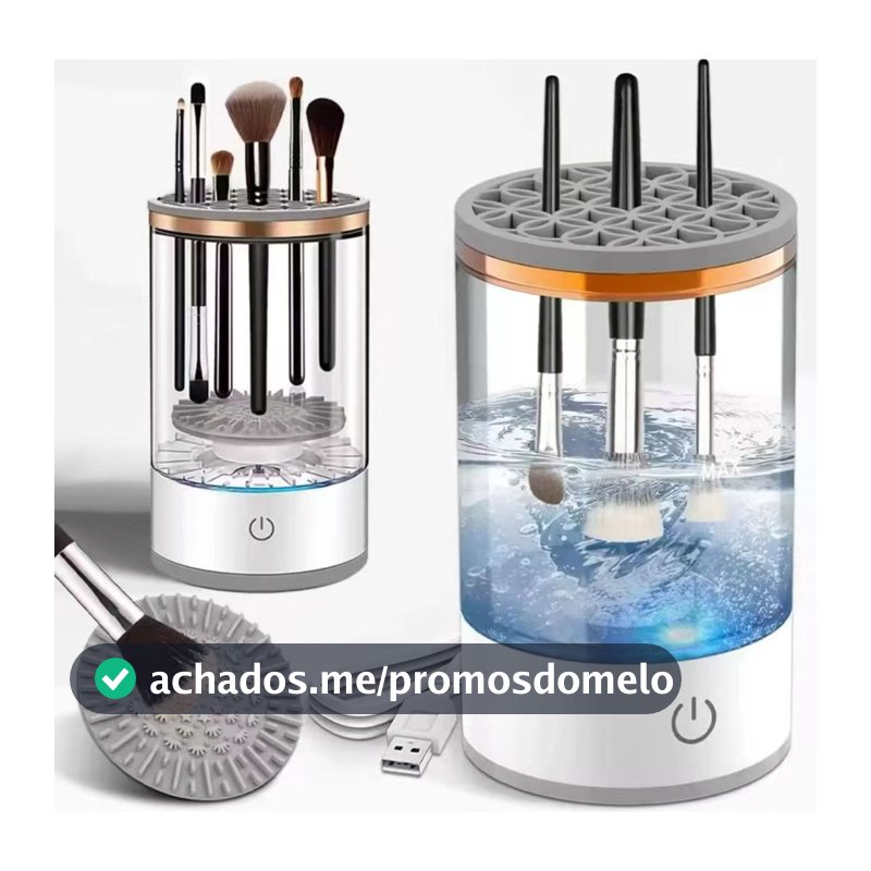 Limpador Pincel Esponja Maquiagem Elétrico USB Automático Recarregável Lava Seca Armazenamento