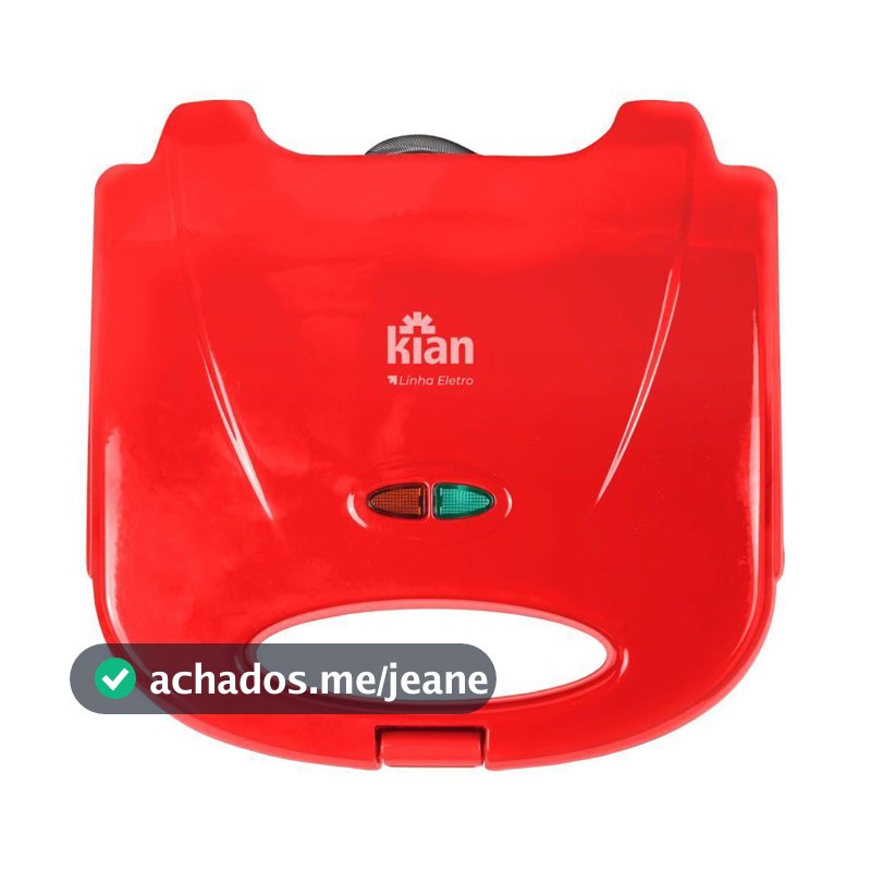 Sanduicheira Grill Antiaderente 2 em 1 750W Kian Vermelha 127v