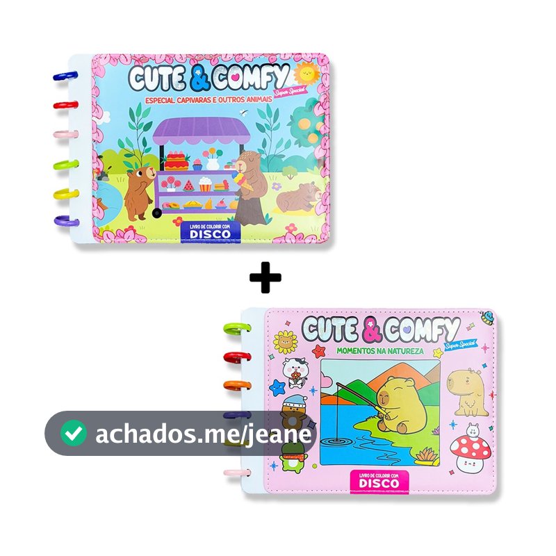 Combo Cute & Comfy Super Special - Kit com 02 Livros de Colorir em Disco