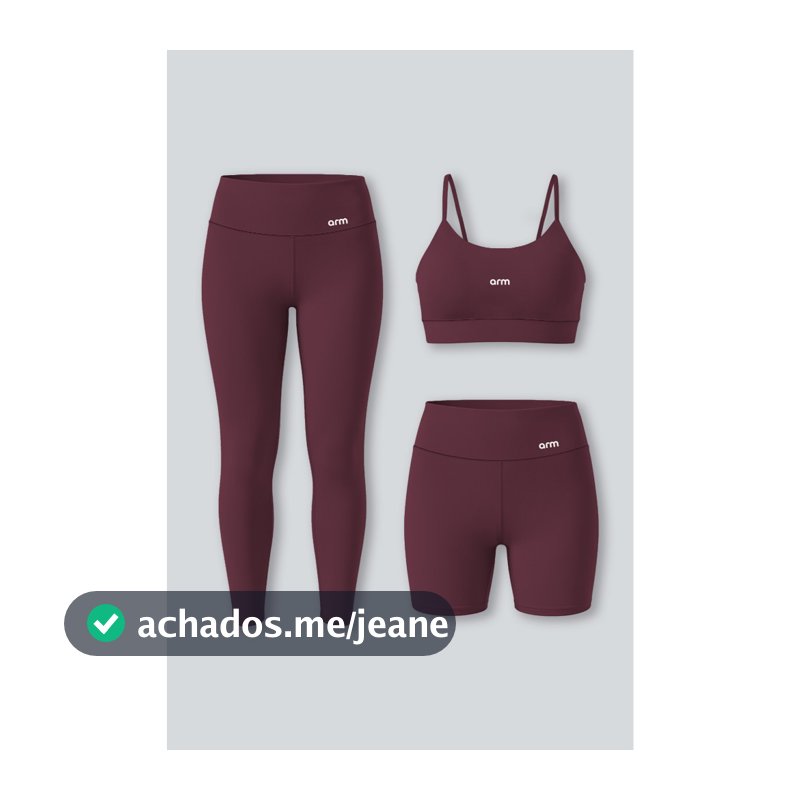 Kit Fitness Feminino 3 Peças Academia Legging Short e Top Arm Fitness