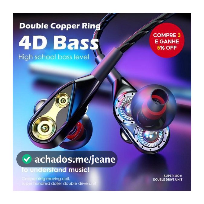 Fone De Ouvido Com Fio 3.5mm 4d Baixo Alto Filamento Duplo Est Reo Fones Alta Fidelidade Microfone