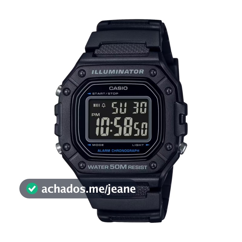 RELOGIO CASIO MASCULINOO STANDAR W-218H-1BVDF