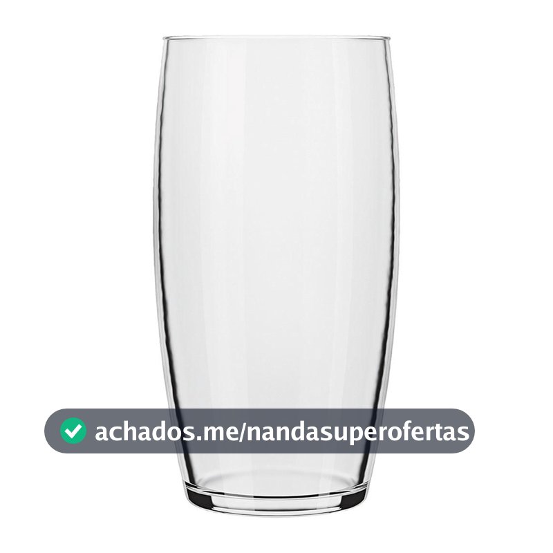 Conjunto 6 Copos Nadir Oca Long Drink de Vidro Liso 300ml