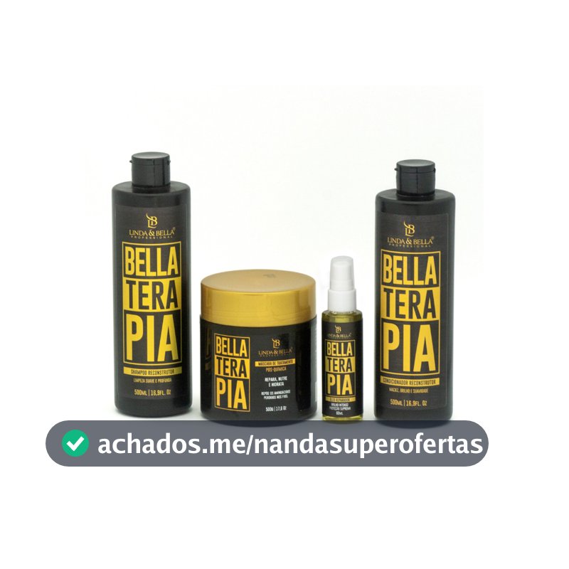Kit 4 Unidades Bellaterapia - Mascara de Tratamento 500g + Shampoo e Condicionador 500ML + Óleo 60ML