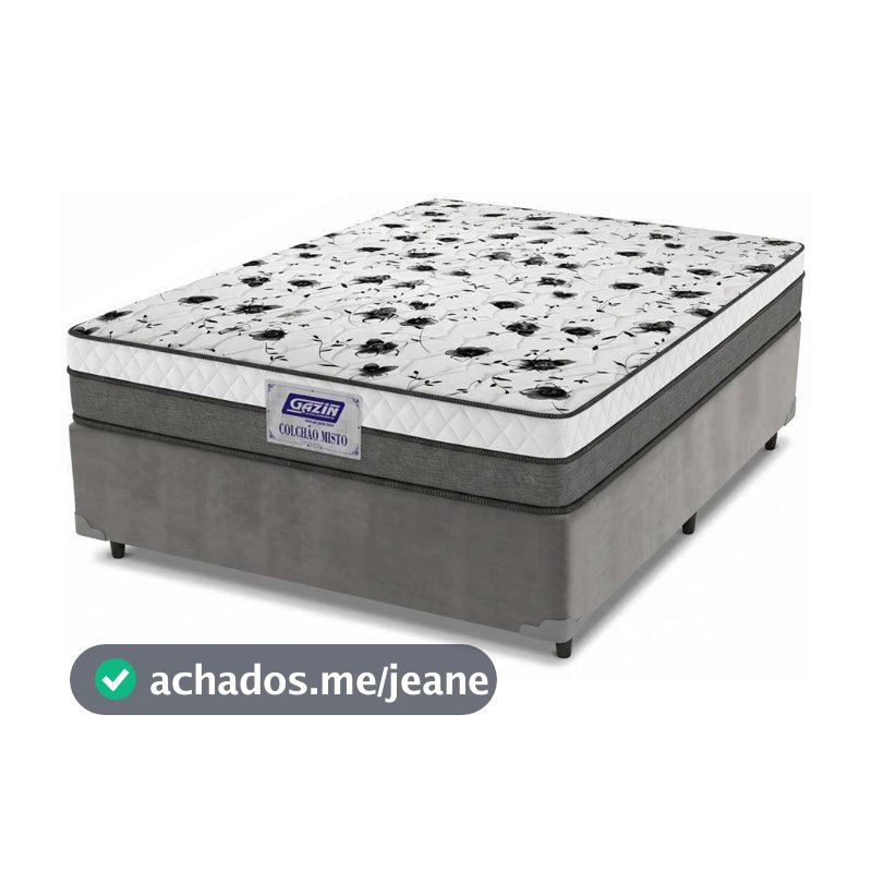 Cama Box Casal Colchão Espuma D33 Fort 138x188x59cm Gazin  - Suporta até 150kg por Pessoa