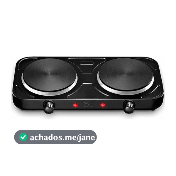 Fogão Cooktop Elétrico Portátil 2 Bocas 2000W Vidro Temperado FG02 Elgin