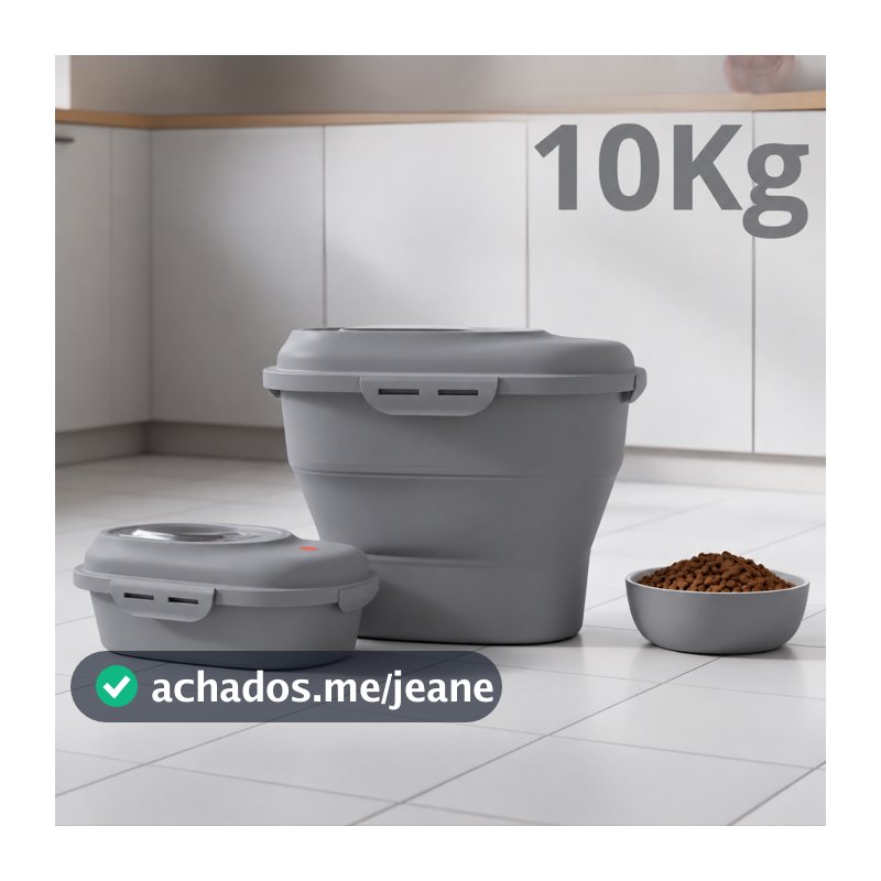 Porta Ração Pote 10kg Evolution Tampa Vedada Cães Gato