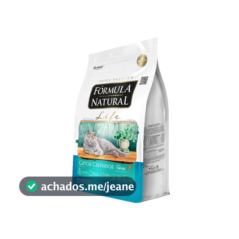 Ração Fórmula Natural Life Gatos Castrados Sabor Salmão 15kg Adimax
