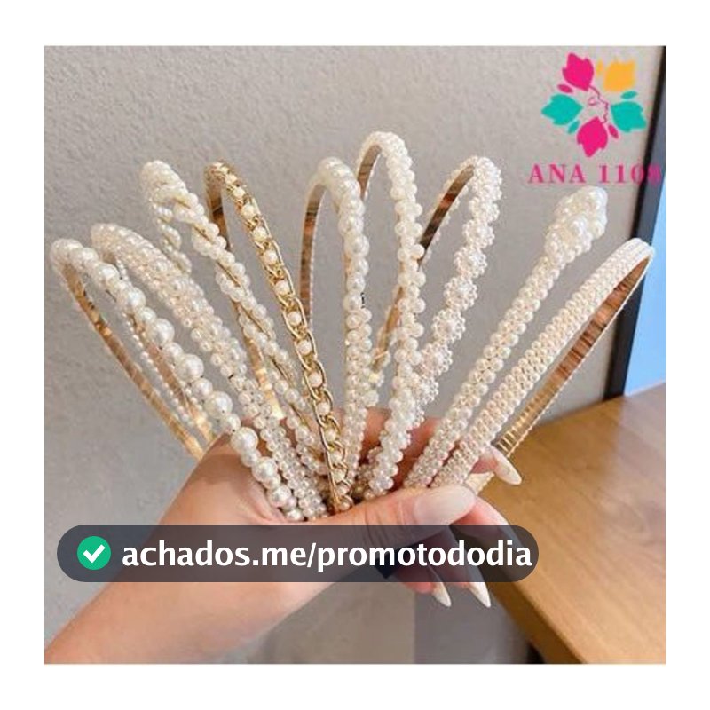 ANA 1108 KIT 5 PCS Tiara de Pérolas / Arquinho de Perolas - Acessórios femininos de cabelo