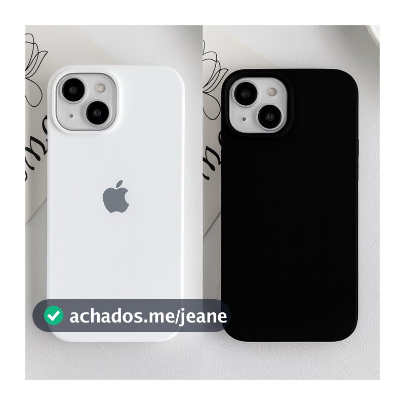 Capa Capinha Silicone Aveludada Premium PRETO BRANCO Para IPhone 13 XR/11/13/14/15//16/16Promax/plus