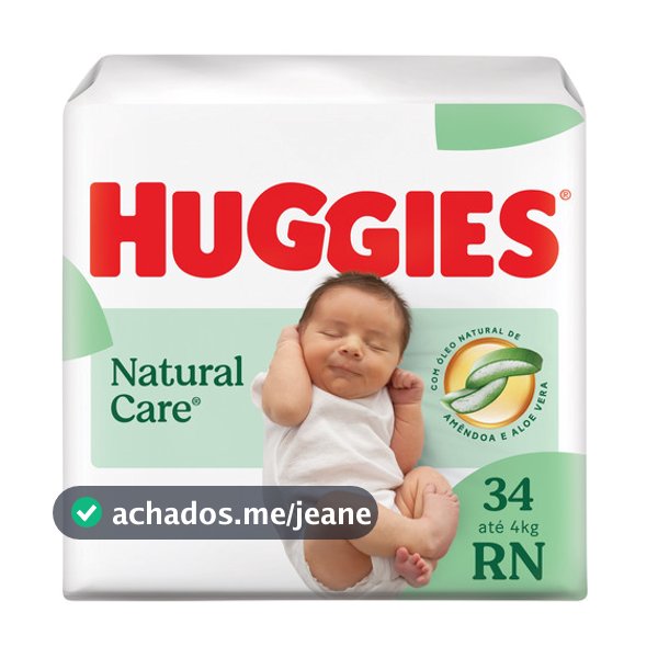Fralda Premium Huggies Natural Care RN 34 Un