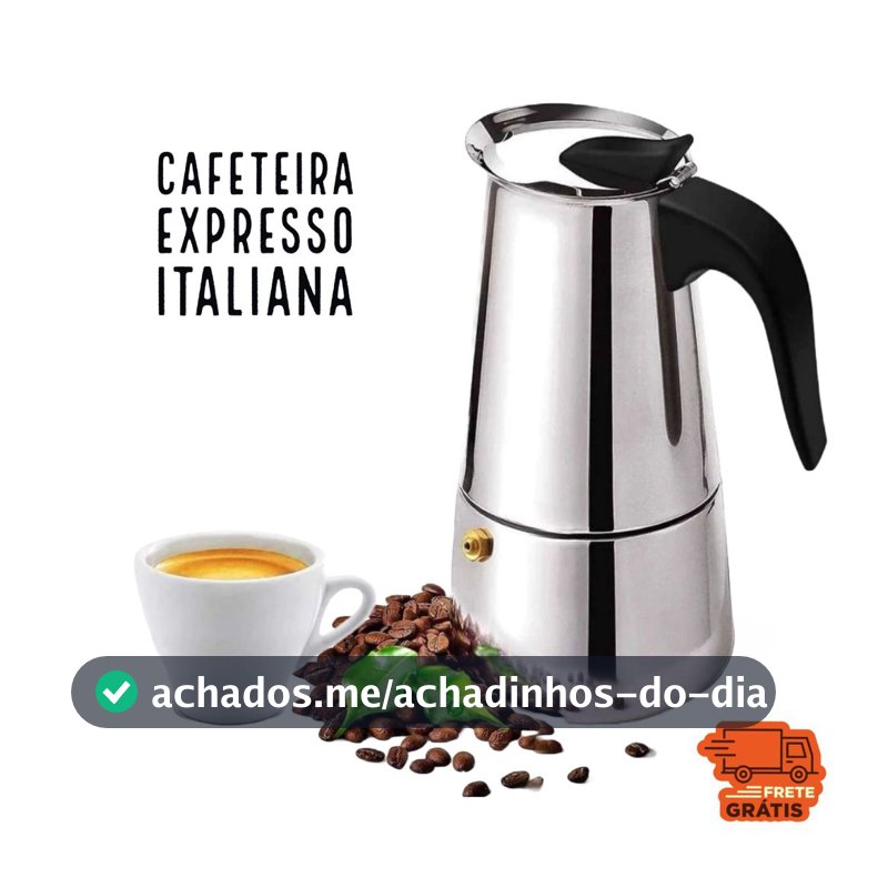Maquina de Café Cafeteira Italiana 12, 9 Xícaras Expresso e Moka Em Inox 4, 6 Xícaras
