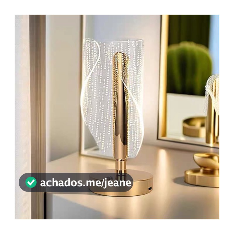 Luminaria Luxo Abajur de Mesa Recarregavel Com Sensor de Toque Luminaria Luxuosa