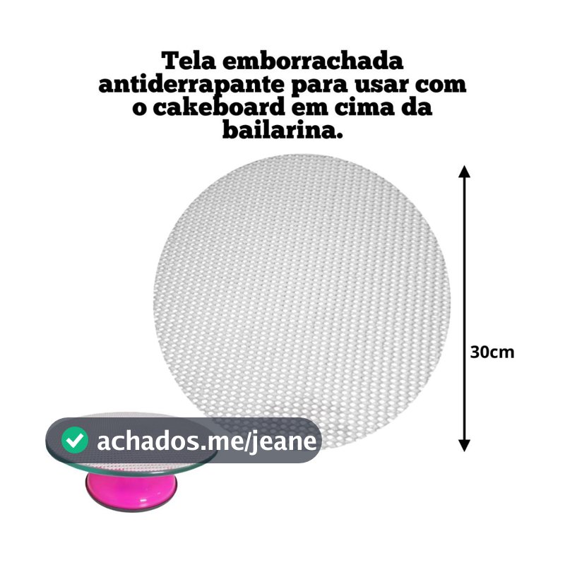 Tapete Antiderrapante 30cm para Bailarina Giratória 1, 2, 3Un Tela Antiaderente Cakeboard Confeitar