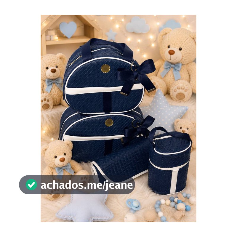 Kit Bolsa Maternidade 4 Peças Bebê Diversas cores Laço Trocador Porta Mamadeira Mary Baby