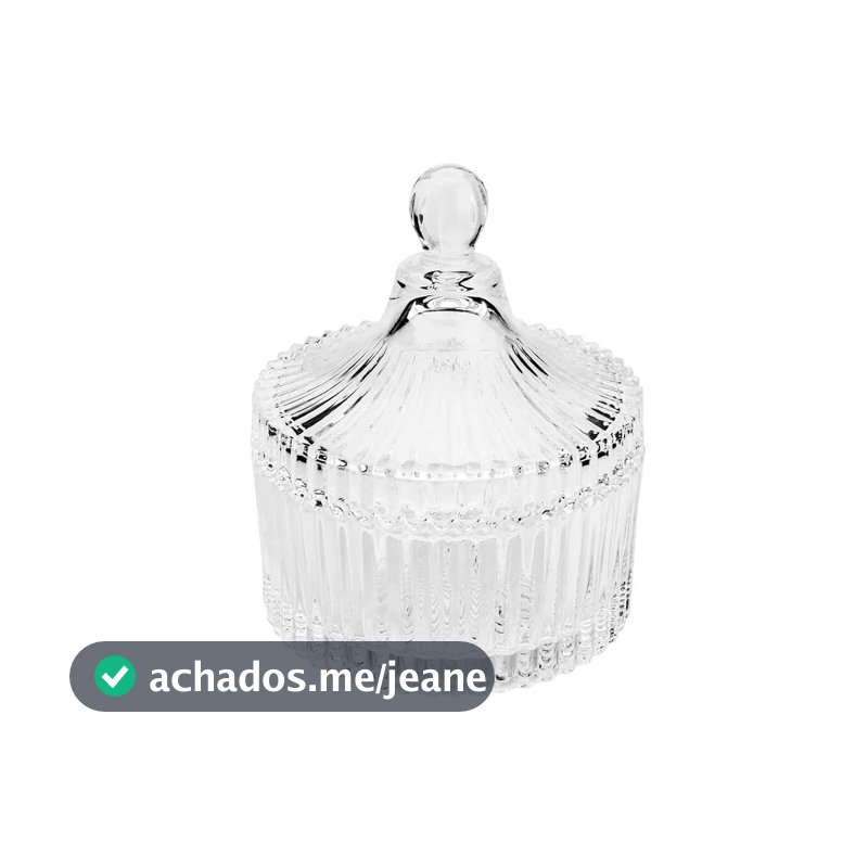 Potiche Decorativo de Cristal Carrossel 10,5x12,5cm Unik Home