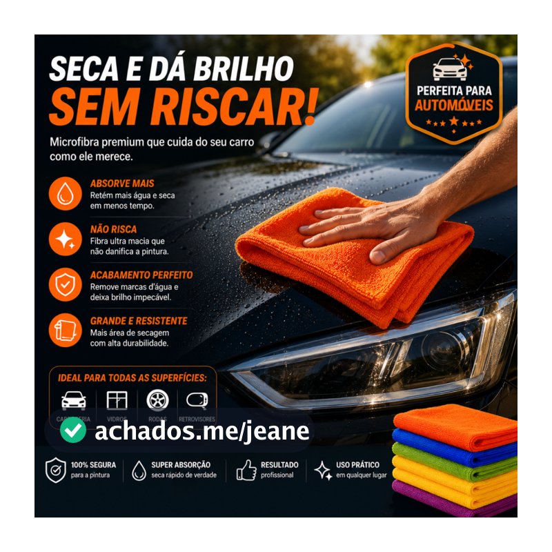 1 un Pano Microfibra Grande Limpa Seca Automotivo Chão 60x80 Cor Multicores