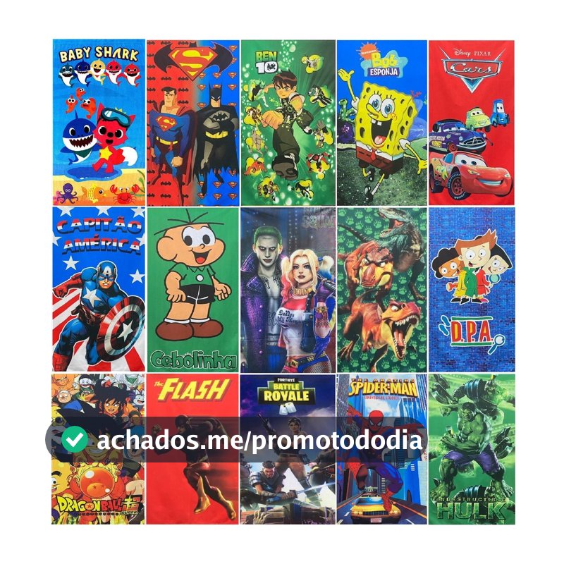 Toalha toalhinha pequena infantil de rosto mao escolar lancheira estampada personagens MENINOS