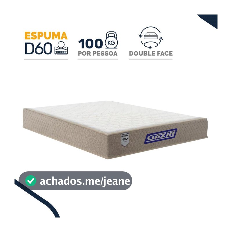 Colchão Gazin de Espuma D60 Double Face Force PLUS Casal 138cm