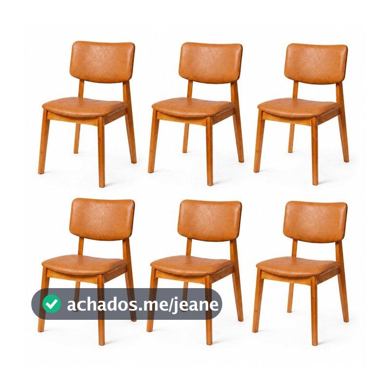 Kit 6 Cadeira de Jantar Madeira Maciça Manuela Estofada Premium Ergonomica Premium Confortável Di Franco Luxo Resistente