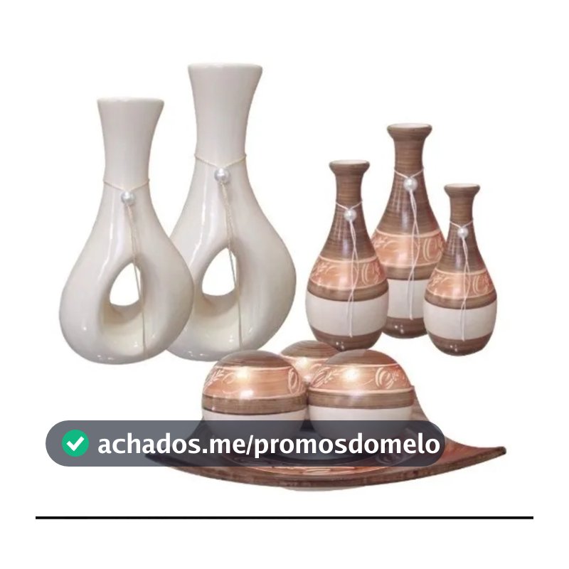 Decoração Para Sala Quarto Mesa Raque Estante - Vaso Travessa - Conjunto 9 Peças