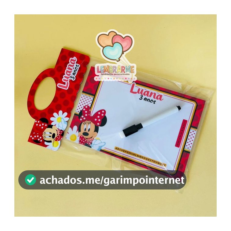 10 Lousa Mágica Minnie 3 em 1 Lembrancinha Personalizada - Fazemos todos os temas