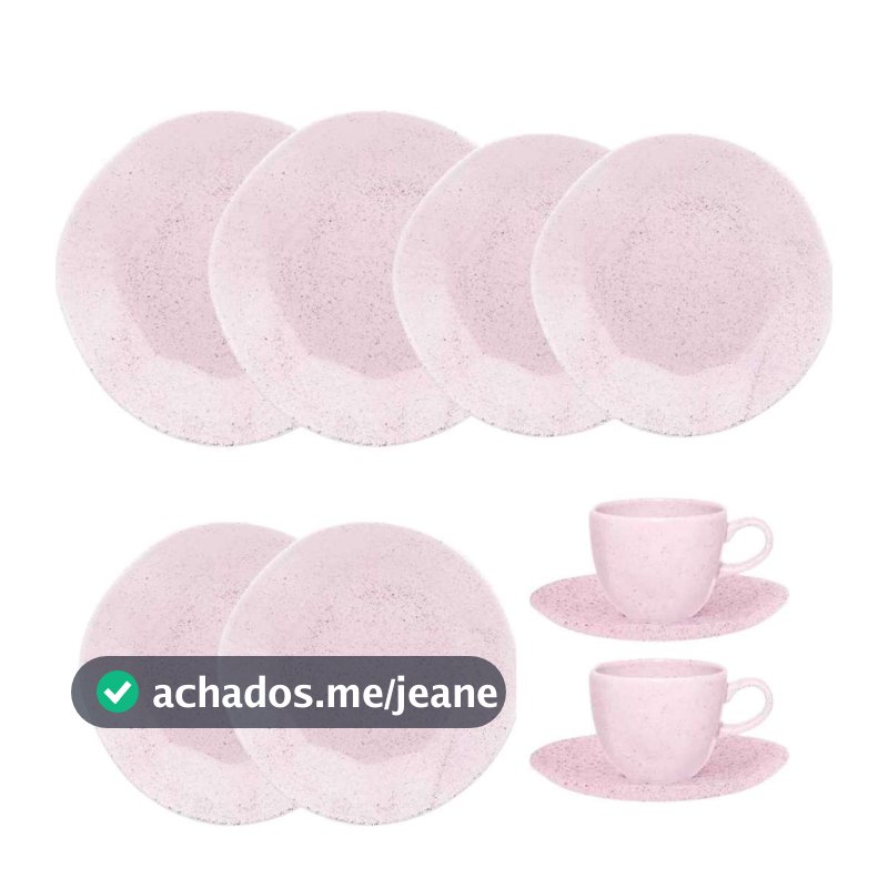 Conjunto de Jantar 10 Pçs Ryo Pink Sand Oxford