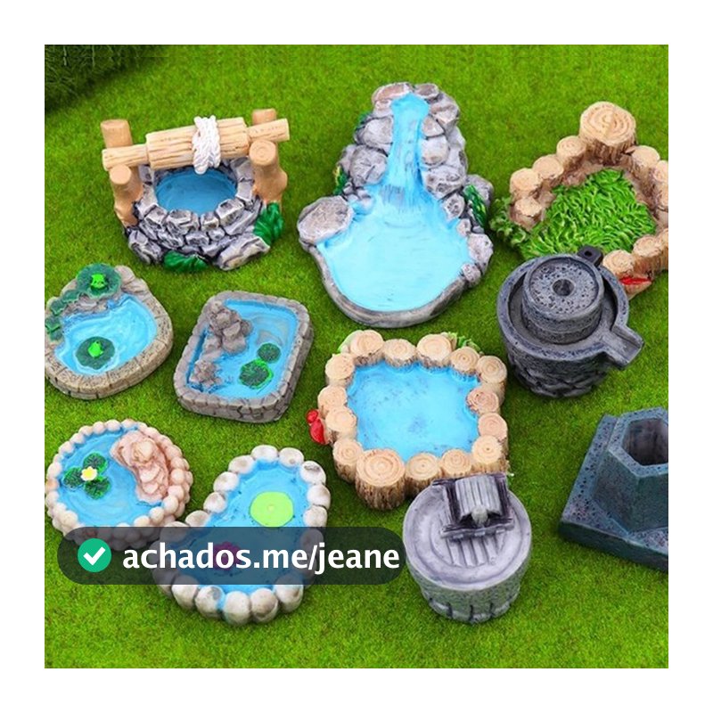 Miniatura Paisagem Mini Farol Ponte De Poços De Água Casa De Banho Fada Jardim Decoração Micro Resina Artesanato Fluorescente Floresta De Elfos Cogumelo Acessórios Doll House Deco
