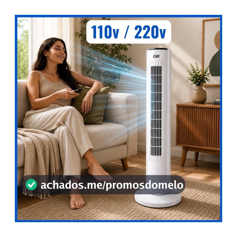 Ventilador de torre Silencioso grande De Coluna Circulador de Ar 110v / 220v 3 Velocidades Potente Slim