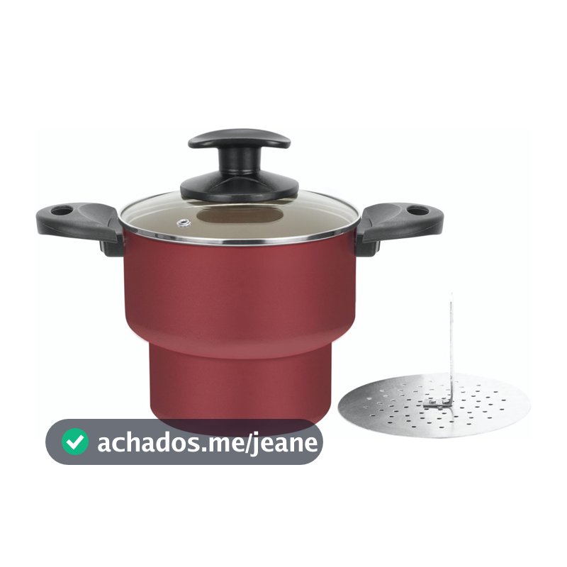 Cuscuzeira De Aluminio Grande Cereja N°14 Antiaderente