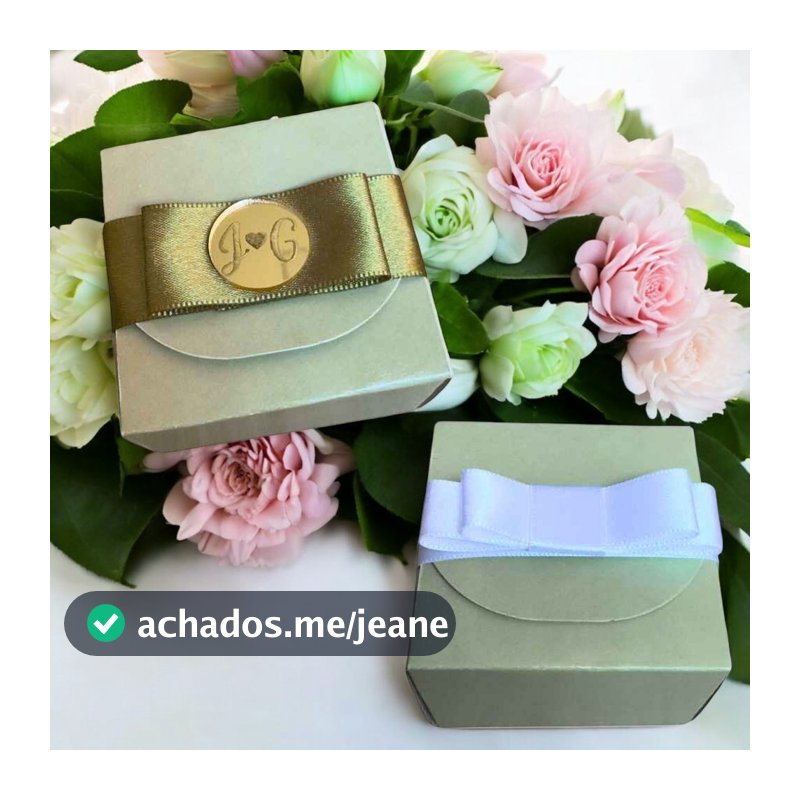 100 Caixinha Bem Casado Lembrancinha 6x6x4 Branco/ Kraft, Verde, Lilás, Rose, Serenity e Terracota